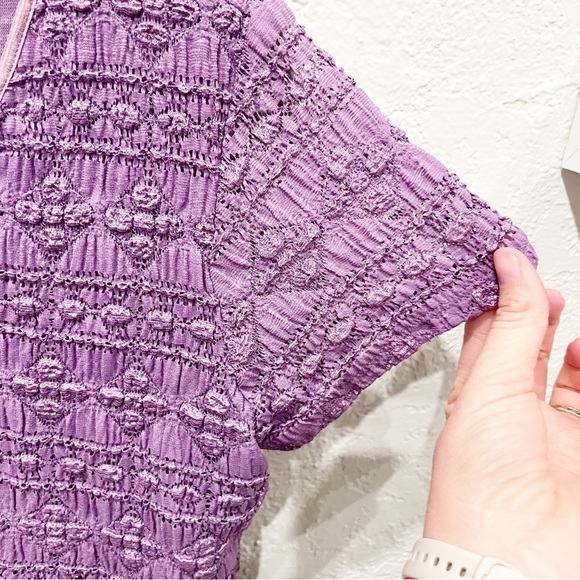 Y2K Babydoll Top Women's XL Petite XLP Purple Mesh Semi-Sheer Cropped 90s 00s - Picture 5 of 6